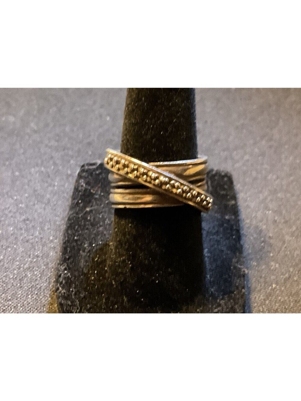 925 Sterling Silver Michael Dawkins Criss/Cross Ring Size 7